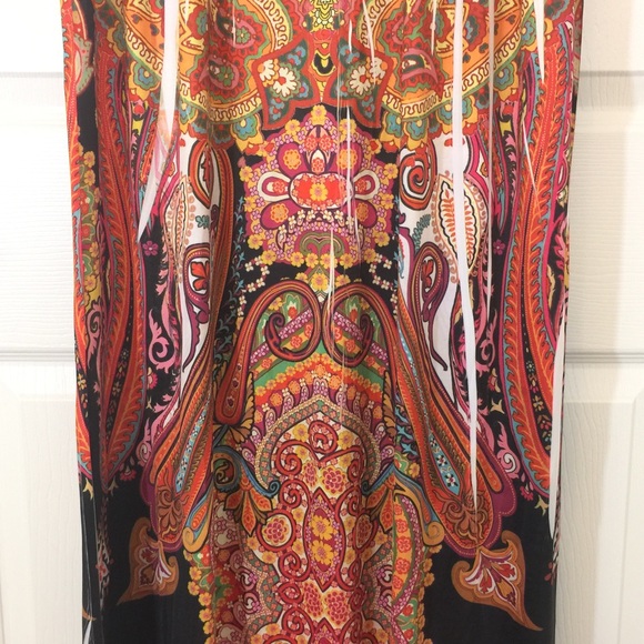 ONE WORLD Black/Floral Maxi Dress, Size Medium - Picture 7 of 8